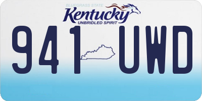 KY license plate 941UWD