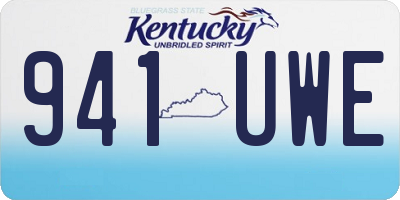 KY license plate 941UWE