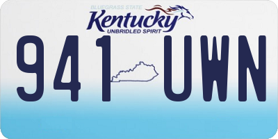 KY license plate 941UWN