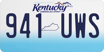 KY license plate 941UWS