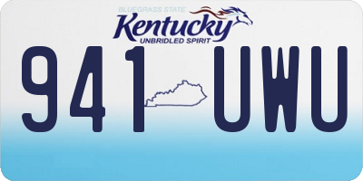KY license plate 941UWU