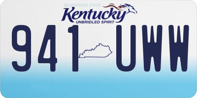 KY license plate 941UWW