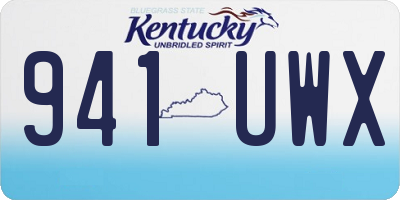 KY license plate 941UWX