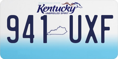 KY license plate 941UXF