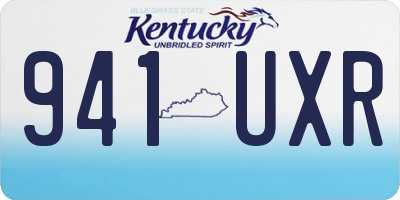KY license plate 941UXR