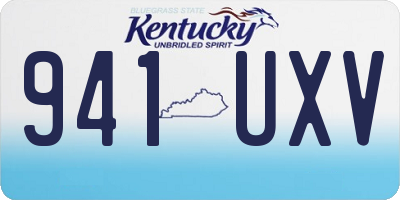 KY license plate 941UXV