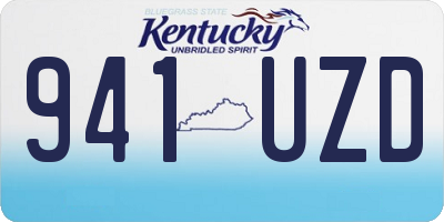 KY license plate 941UZD
