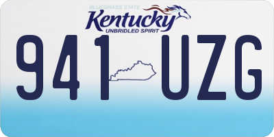 KY license plate 941UZG
