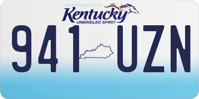 KY license plate 941UZN