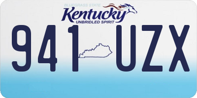 KY license plate 941UZX