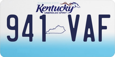 KY license plate 941VAF