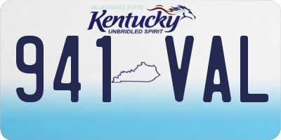 KY license plate 941VAL