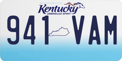 KY license plate 941VAM