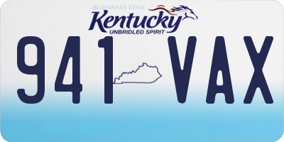 KY license plate 941VAX