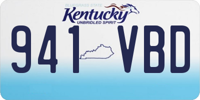 KY license plate 941VBD
