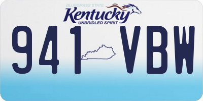 KY license plate 941VBW