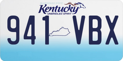KY license plate 941VBX