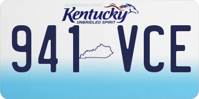 KY license plate 941VCE
