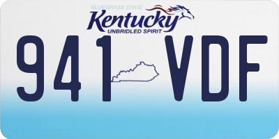 KY license plate 941VDF