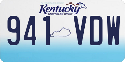 KY license plate 941VDW