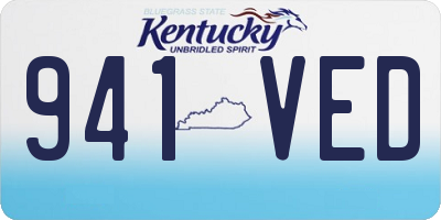 KY license plate 941VED