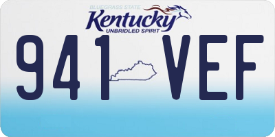 KY license plate 941VEF