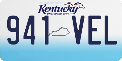 KY license plate 941VEL