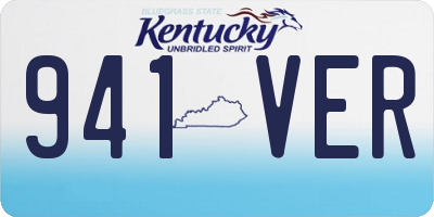 KY license plate 941VER