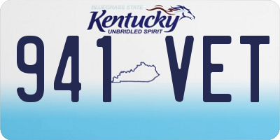 KY license plate 941VET