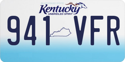 KY license plate 941VFR