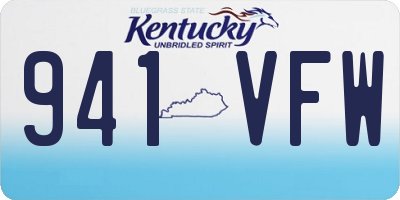 KY license plate 941VFW