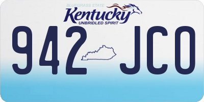 KY license plate 942JCO