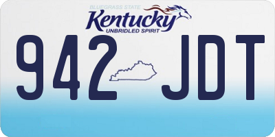 KY license plate 942JDT