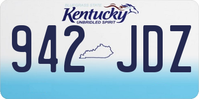 KY license plate 942JDZ