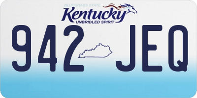 KY license plate 942JEQ