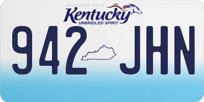 KY license plate 942JHN