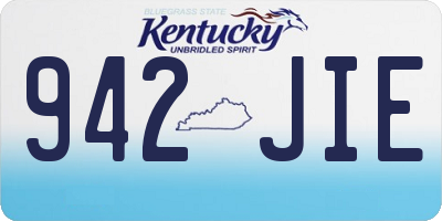 KY license plate 942JIE