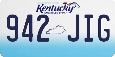 KY license plate 942JIG