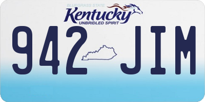 KY license plate 942JIM