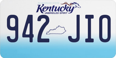 KY license plate 942JIO