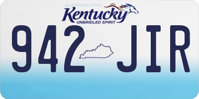 KY license plate 942JIR