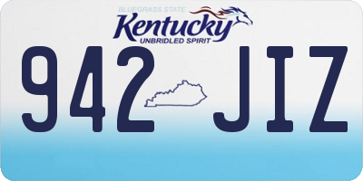 KY license plate 942JIZ