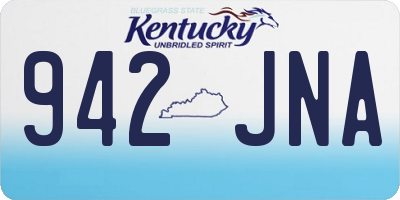 KY license plate 942JNA