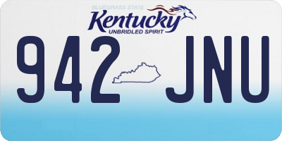 KY license plate 942JNU
