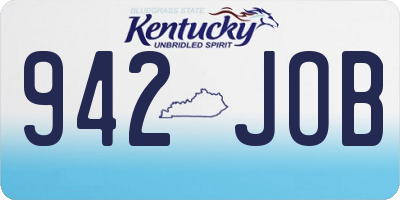 KY license plate 942JOB