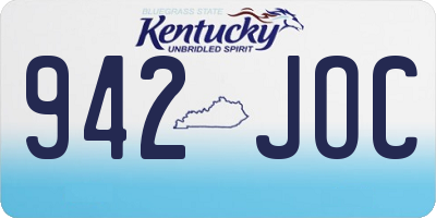 KY license plate 942JOC