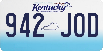 KY license plate 942JOD