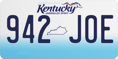 KY license plate 942JOE