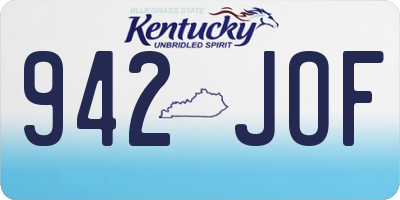 KY license plate 942JOF
