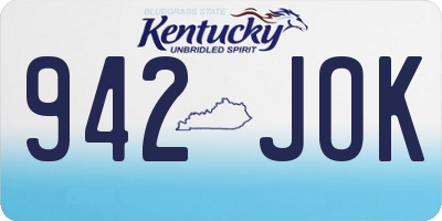 KY license plate 942JOK
